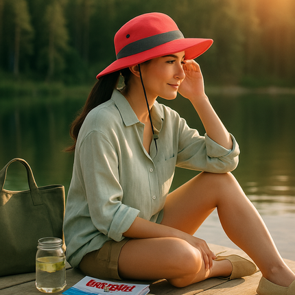 Women's Summer Sun Bucket Hat with Foldable Wide Brim