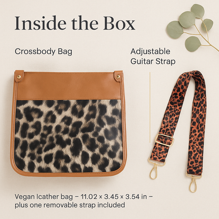 Leather Crossbody Bag with Adjustable Guitar Strap