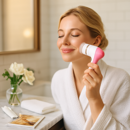 Facial Cleansing Brush Waterproof Face Spin Cleaning Brush with 5 Brush Heads Deep Cleansing Body Facial Brush Set for Gentle Exfoliating Removing Bla