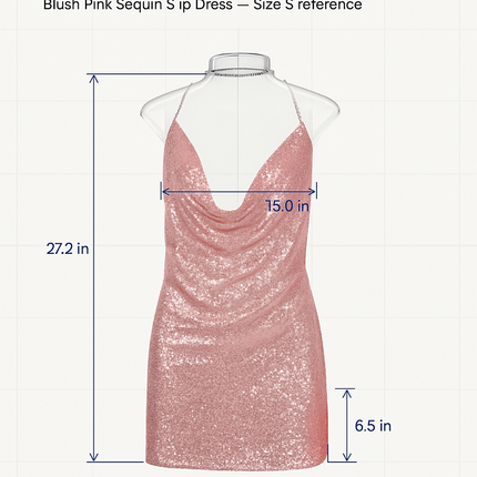 Sexy Women Chain Choker Side Slit Backless Slip Dress With Sequins