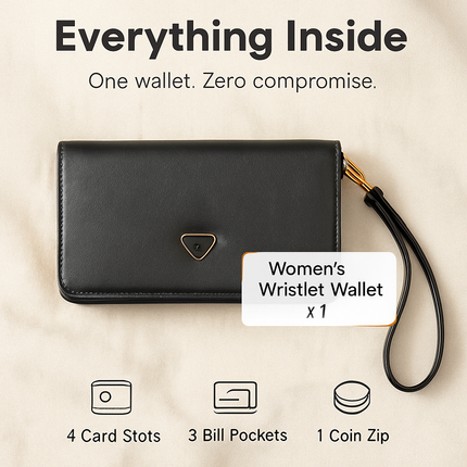 Wristlet Wallet for Women PU Leather Everyday