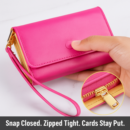 Wristlet Wallet for Women PU Leather Everyday