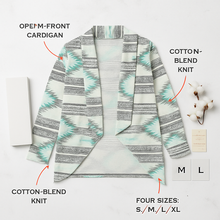 Women Open Front Cardigan Long Sleeve Shawl Neck Breathable Cardigan Well Collection w/ T-Shirt Tank Jeans Leggings
