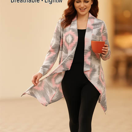 Women Open Front Cardigan Long Sleeve Shawl Neck Breathable Cardigan Well Collection w/ T-Shirt Tank Jeans Leggings