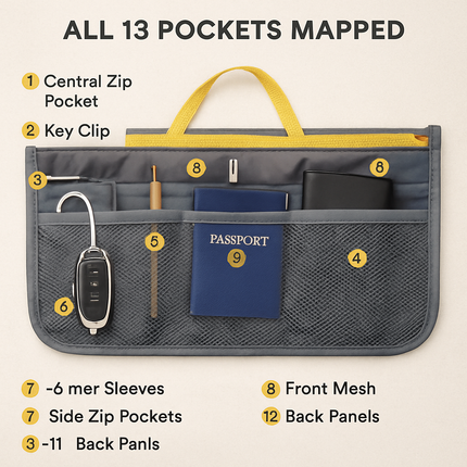 Handbag Organizer for Travel - Spacious Pockets