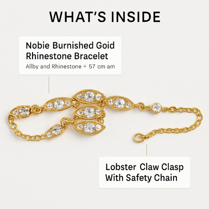 Noble Burnished Gold Bling Rhinestone Bracelet