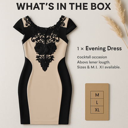 Evening Dress - Elegant Cocktail Nightwear for Evening