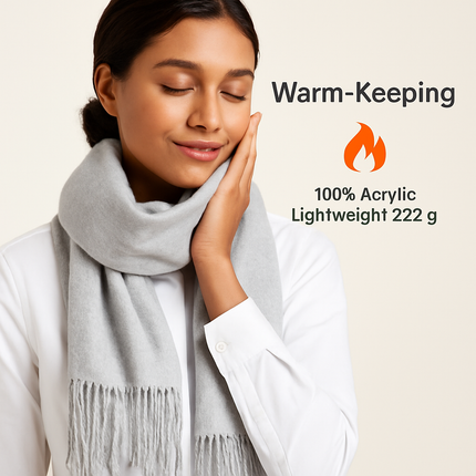 Mens Womens Oversize Cashmere Wool Shawl Wraps Blanket Winter Solid Scarf Soft Pashmina 79" X 28"
