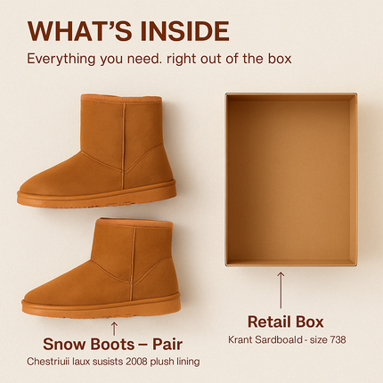 Snow Boots Waterproof Faux Suede Mid-Calf Fur Lining