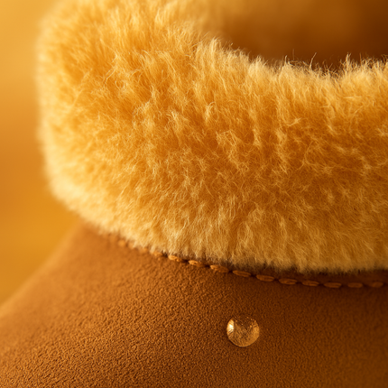 Snow Boots - Waterproof Faux Suede Mid-Calf with Warm Lining