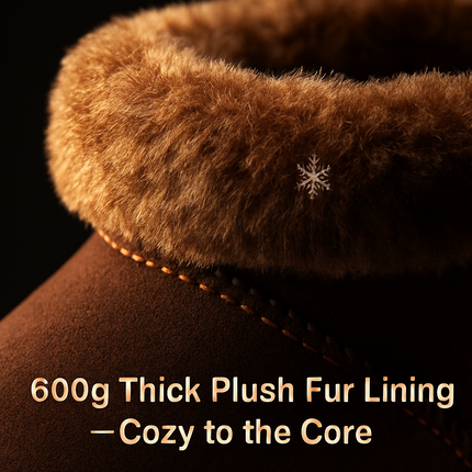 Snow Boots - Waterproof Faux Suede Mid-Calf with Warm Lining