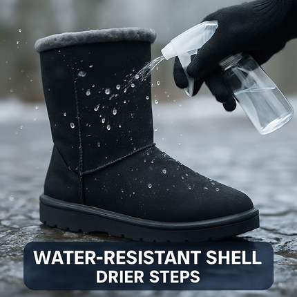 Snow Boots - Waterproof Faux Suede Mid-Calf with Warm Lining