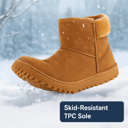 Snow Boots - Waterproof Faux Suede Mid-Calf with Warm Lining