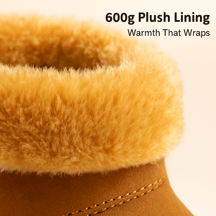 Snow Boots - Waterproof Faux Suede Mid-Calf with Warm Lining
