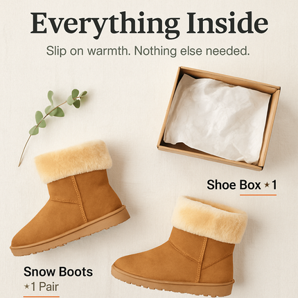 Snow Boots - Waterproof Faux Suede Mid-Calf with Warm Lining