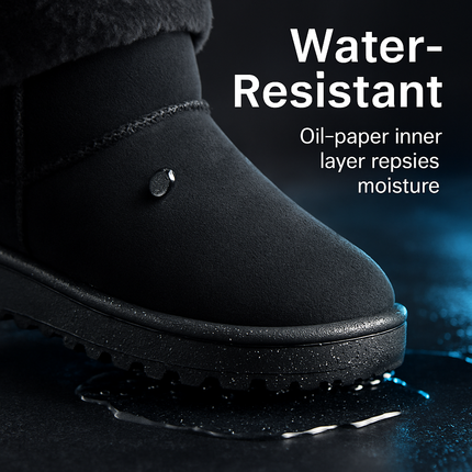 Snow Boots - Waterproof Faux Suede Mid-Calf with Warm Lining