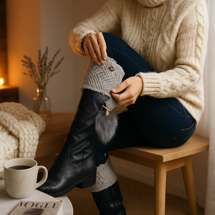 Women Winter Crochet Knit Leg Warmers
