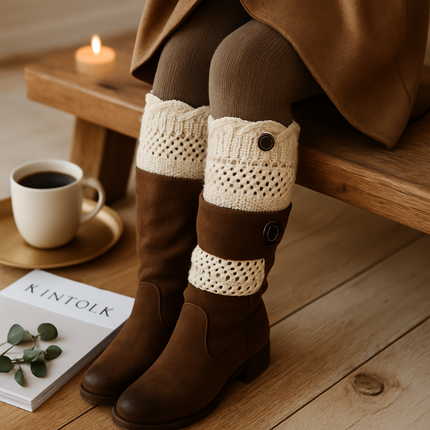 Women Winter Crochet Knit Leg Warmers