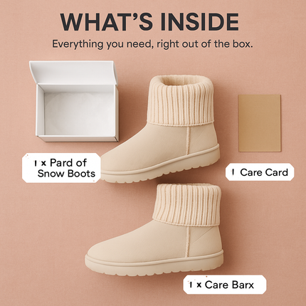 Women Lady Snow Boots Suede Mid-Calf Boot Shoe Short Plush Warm Lining Shoes w/ Anti-slip Rubber Base Knitting Design
