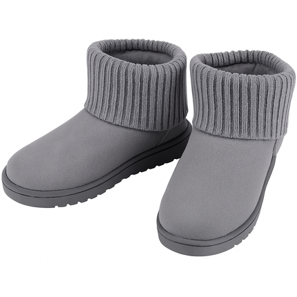 Women Snow Boots Suede Mid-Calf with Knit Lining