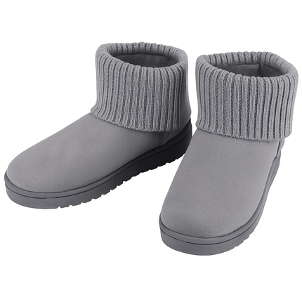Women Snow Boots Suede Mid-Calf with Knit Lining