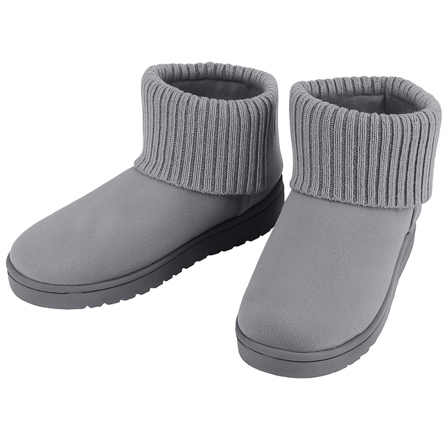 Women Snow Boots Suede Mid-Calf with Knit Lining
