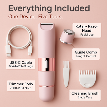 Bikini Trimmer for Women - 2-in-1 Dual Head Shaver