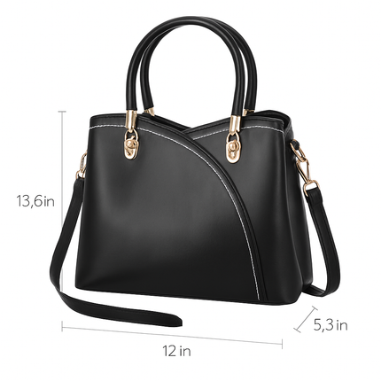 Chic Tote Bag for Women - White Leather Satchel & Crossbody