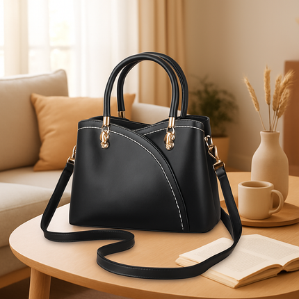 Chic Tote Bag for Women - White Leather Satchel & Crossbody