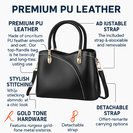 Chic Tote Bag for Women - White Leather Satchel & Crossbody