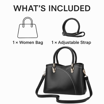 Chic Tote Bag for Women - White Leather Satchel & Crossbody