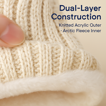 Winter Beanie Hat Scarf Set for Women - Warm Knit 2-in-1