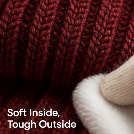 Winter Beanie Hat Scarf Set for Women - Warm Knit 2-in-1