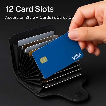 Credit Card Holder Wallet with Snap Closure