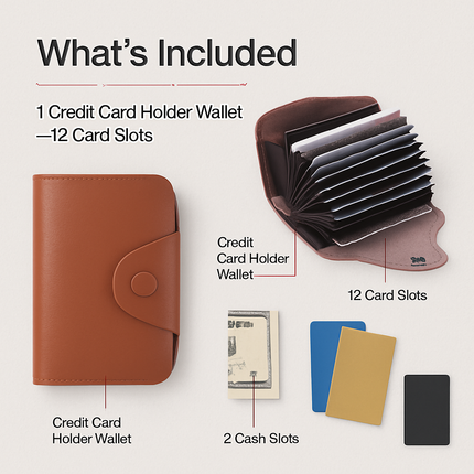 Credit Card Holder Wallet with Snap Closure
