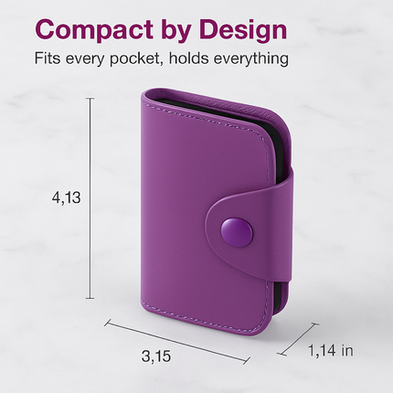 Credit Card Holder Wallet with Snap Closure