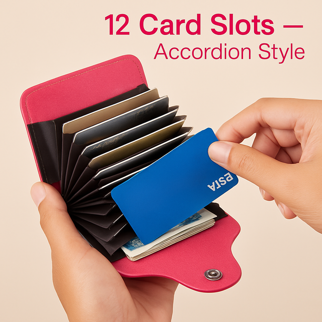 Credit Card Holder Wallet with Snap Closure