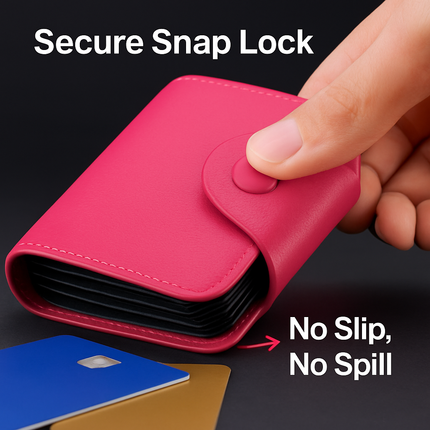 Credit Card Holder Wallet with Snap Closure