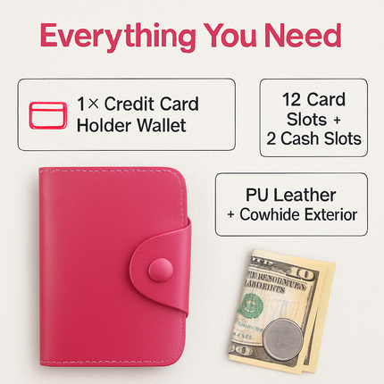 Credit Card Holder Wallet with Snap Closure