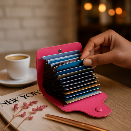 Credit Card Holder Wallet with Snap Closure