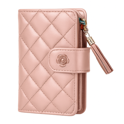 Leather Wallet Clutch with Card Slots and Zipper