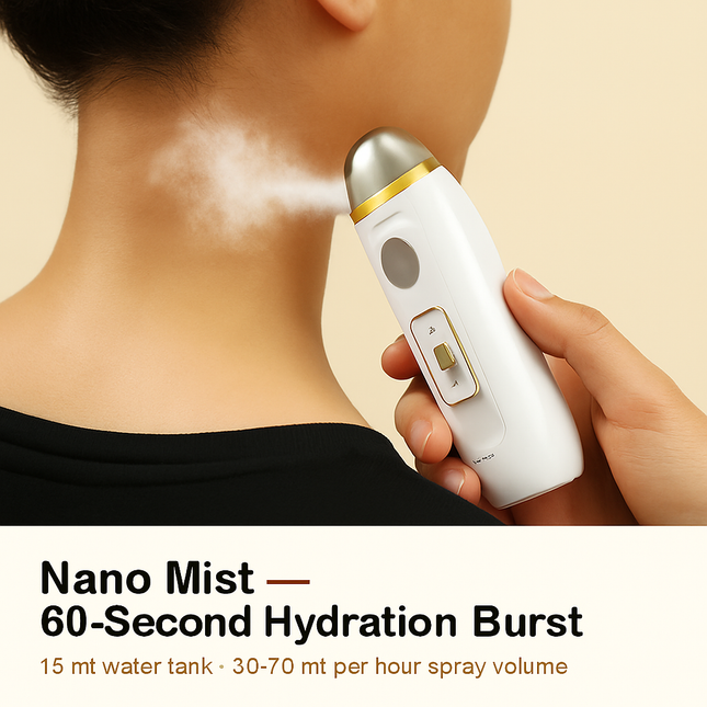 Handheld car massage atomizer for nano mist hydration