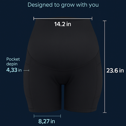 Maternity Shorts Seamless Pregnancy Yoga with Pockets