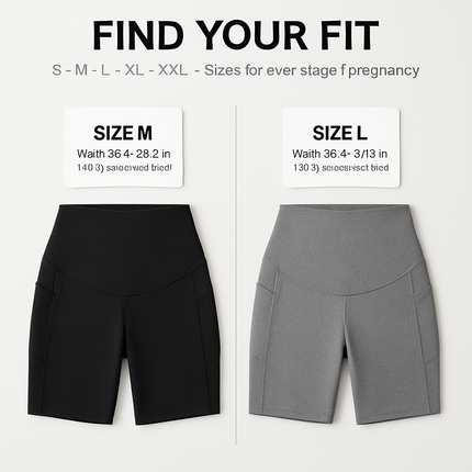Maternity Shorts Seamless Pregnancy Yoga with Pockets