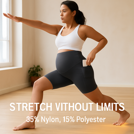Maternity Shorts Seamless Pregnancy Yoga with Pockets