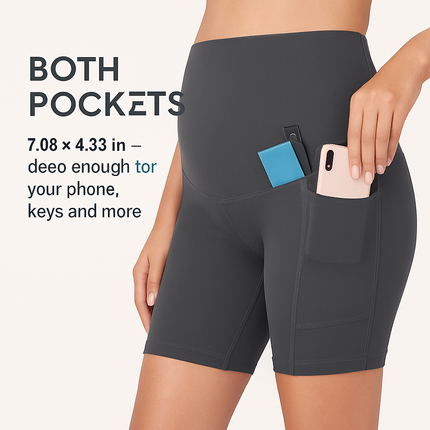 Maternity Shorts Seamless Pregnancy Yoga with Pockets