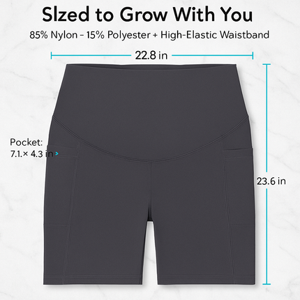 Maternity Shorts Seamless Pregnancy Yoga with Pockets