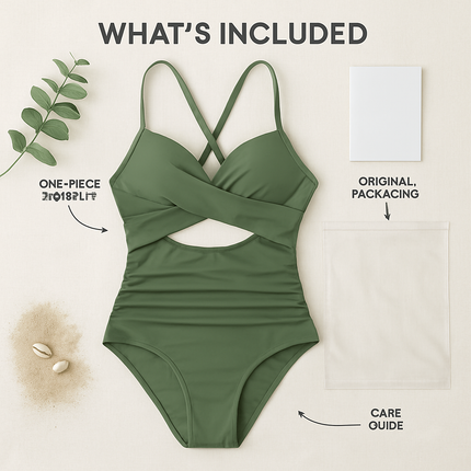 One Piece Swimsuit with High-Waist Design