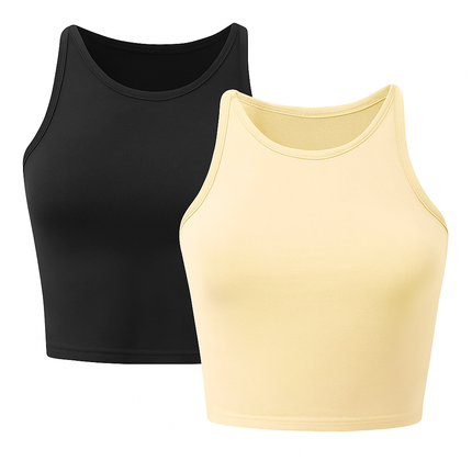 Cropped Tank Top for Women: Sleeveless, High Neck