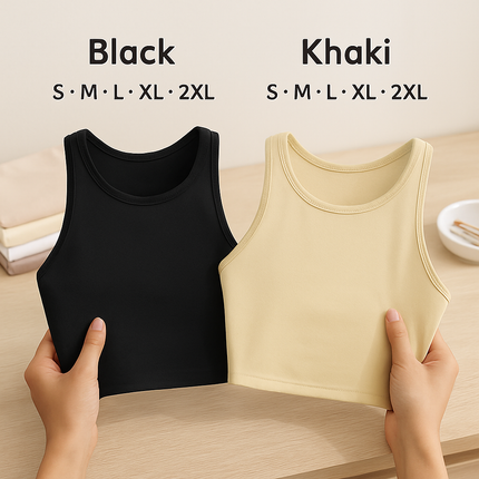 Cropped Tank Top for Women: Sleeveless, High Neck